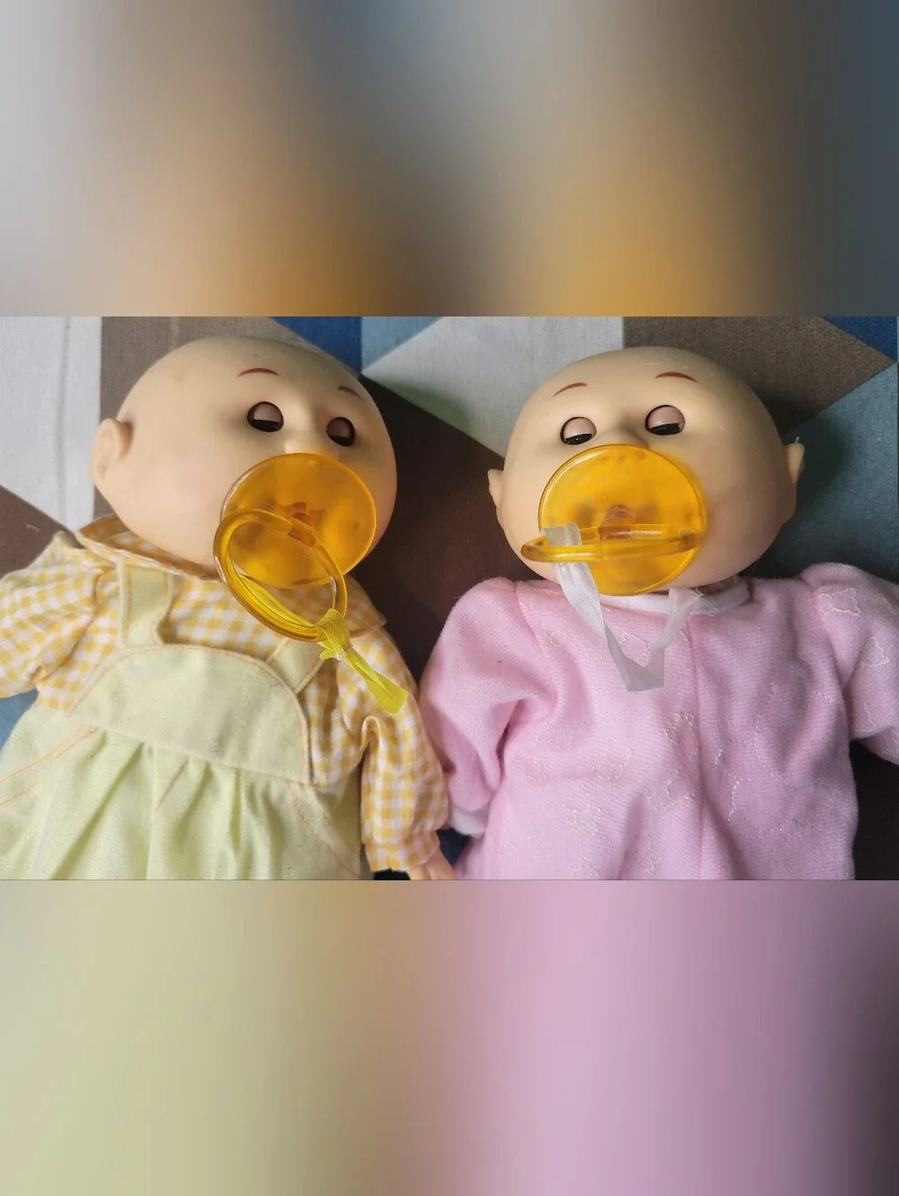 x2 Vintage Uneeda 1990 Plush Baby Dolls Soft Play 2003 w/ Outfits & Pacifier